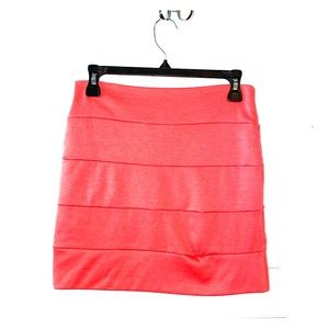 Salmon pink mini skirt